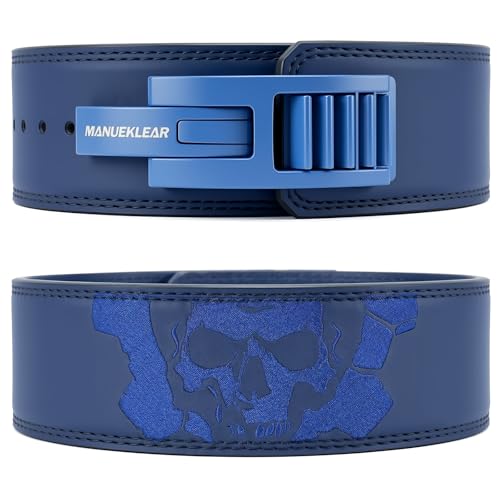 MANUEKLEAR 4-Inche Lever Belt Weightlifting with Heavy Duty Buckle - color: Blue, size: XL (39-45inches)