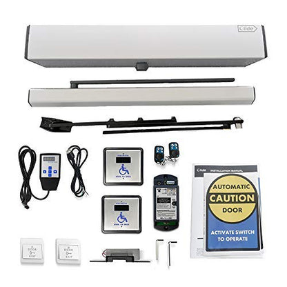 Ada Door Opener Handicapped Touch Free Sensor Open Door Operator with 2pcs Square 4.5'' Wireless Wave Sensor Switches 512N and 1PCS Fail Security 395lbs Electric Lock… - style: Kit2