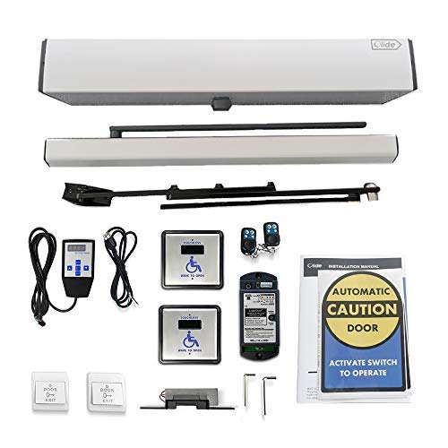 Ada Door Opener Handicapped Touch Free Sensor Open Door Operator with 2pcs Square 4.5'' Wireless Wave Sensor Switches 512N and 1PCS Fail Security 395lbs Electric Lock… - style: Kit2