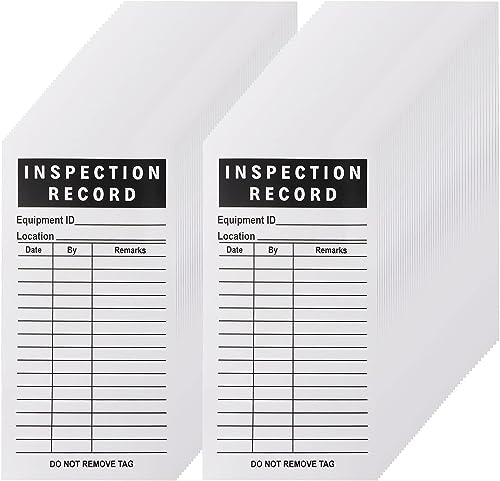 Lionshop Adhesive Inspection Record Labels, Inventory Shipping Pallet Stickers, Safety Inspection Tag for Accident Prevention, Equipment, Maintenance, Quality Control, Black, 5"x 3", Pack of 500 - size: 500PACK
