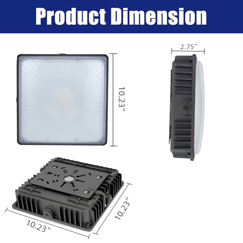 2 Pack LED Canopy Light Fixture,8400lm,70W,5500K Daylight White - size: 70W -Canopy-2pack