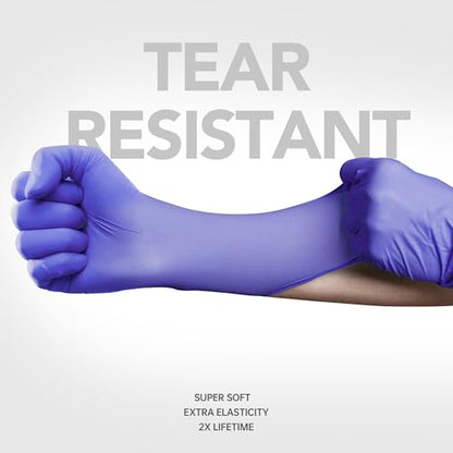Medguy Medical Nitrile Exam Gloves, 4 Mil Powder-Free Latex-Free Disposable Food-Safe Cooking Cleaning, Blue-Violet 100 Pcs - color: Small (Blue-violet)
