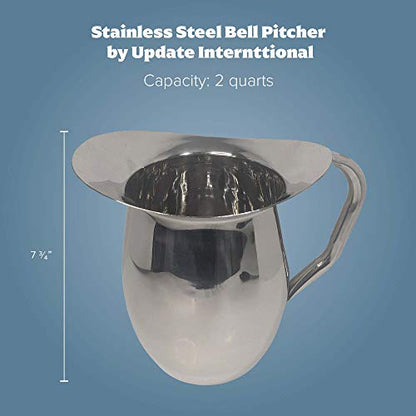 Update International (BP-2) Stainless Steel Bell Pitcher, 2 quart capacity, Stainless Steel - size: 64 Ounces, style: Pitcher