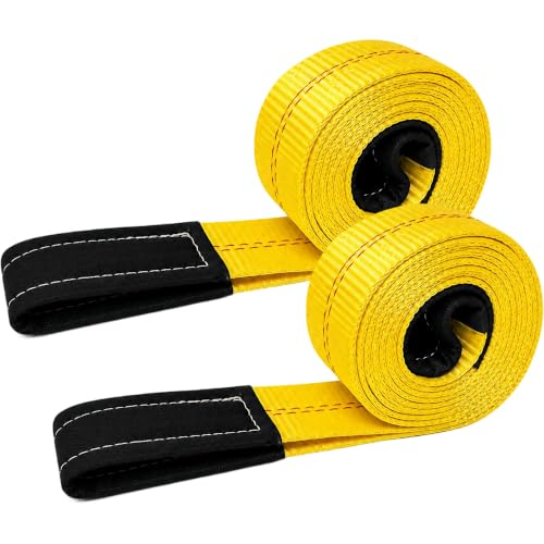 Lift Sling Straps, 6.5'X2 Heavy Duty Flat Eye Lift Sling, 2Pk, RUGOACE