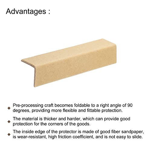 PATIKIL Adjustable Cardboard Corner Protector Package Frame Protectors l Shaped 80x30mm Thick 3mm for Art, Packing, Shipping, Pack of 50 - size: 80x30mm