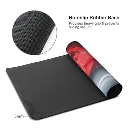 35.4 x 15.7 in, Waterproof XXL Large Mouse Pad for Desk, Extended Keyboard Mouse Mat for Computer Office, Big Laptop Mouse pad, Gaming Pc-Darkness Red Moon - color: Darkness Red Moon
