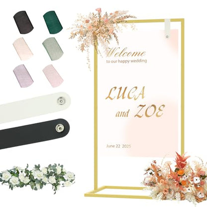 Wedding Sign Holder, Gold - color: Gold