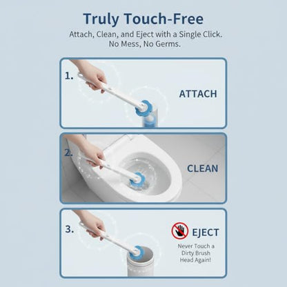 Disposable Toilet Brush for Bathroom Cleaning, Toilet Brush and Holder Set, Deep Cleaning Toilet Bowl Cleaner with Replaceable Heads, Hygienic Storage Design (White -Full Set with 24 Refills) - color: White -Full Set With 24 Refills