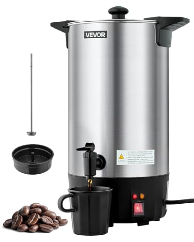 VEVOR Commercial Coffee Urn 60 Cups, 9.5 qt Hot Beverage Dispenser - size: 60Cups