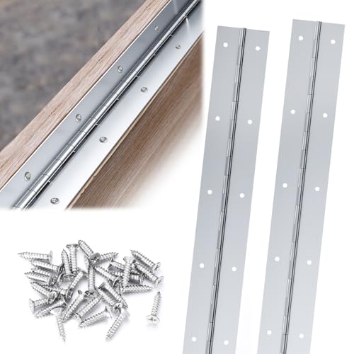 Gisafai 12 Inch 2 Pack Piano Hinges Heavy Duty Steel Continuous Hinge - size: 12 Inch
