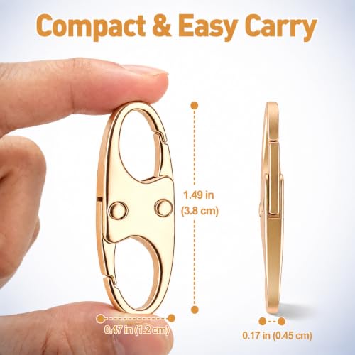 AgePlace 6 Pack Zipper Clips Anti Theft, Double Opening Zipper Lock for Backpacks & Luggage, Zinc Alloy Zipper Pull Replacement, Small Carabiner Clip for Purses, Crossbody Bags & Travel Essentials - color: Gold