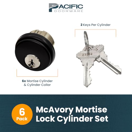 Cylinder Locks, Adams Rite Style Double Cylinder, Bronze, 6 Pack - color: Duronotic Bronze, size: 6 Pack, style: Keyed Cylinder