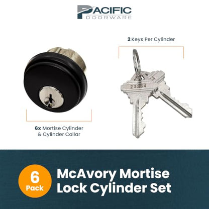 Cylinder Locks, Adams Rite Style Double Cylinder, Bronze, 6 Pack - color: Duronotic Bronze, size: 6 Pack, style: Keyed Cylinder