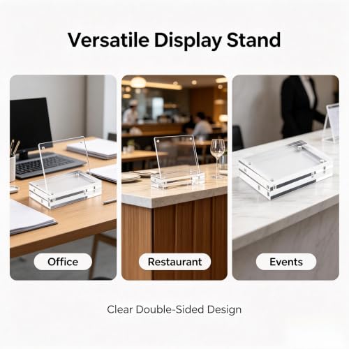Acrylic Sign Holder, Acrylic Magnetic Poster Double-Sided Display Stand For Countertops, Acrylic Stands For Display In Offices, Restaurants, And Events(10 x 15cm), as picture show - size: 10 x 15cm