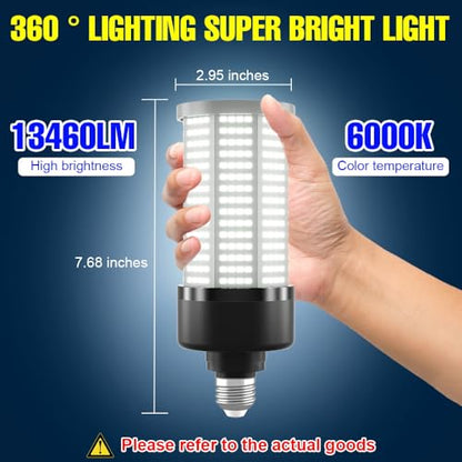 80W LED Corn Lights Bulb 13460Lumens Super Bright 800W Equivalent E27/E26 Base Lamp Bulb 6000K Daylight 100-277V Large Area Light for Basement Parking Lot Backyard Factory Workshop Commercial Lighting