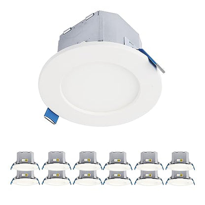 HALO 4" 600LM Canless LED Downlight 5CCT w/JBOX, Dimmable (12-Pack) - size: 4 inch 12PK