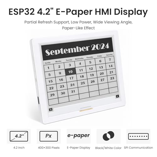 ELECROW ESP32 E-Ink Display 4.2 Inch E-Paper HMI Display Black/White Color - size: 4.2″ E-Ink Display