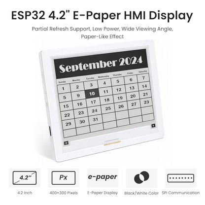 ELECROW ESP32 E-Ink Display 4.2 Inch E-Paper HMI Display Black/White Color - size: 4.2″ E-Ink Display