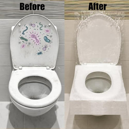 Disposable Toilet Seat Cover - 20pcs Toilet Seat Cover 16 * 22inch and 20pcs Toilet Lid Cover 18 * 20inch Individually Wrapped Toilet Cover Set for Travel, Camping, Public Restroom, Road Trip Use