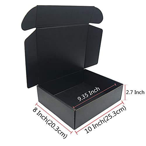 Black Shipping Box Mailers, 10 x 8 x 2.7 Inch Cardboard Storage Box 15 Pack - size: 10 x 8 x 2.7 Inch