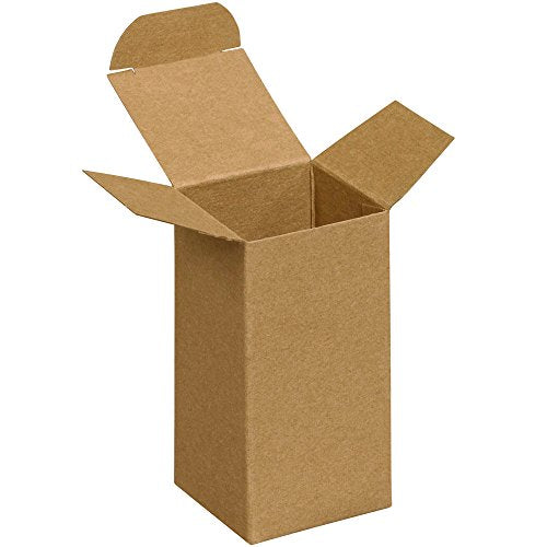 Aviditi RTS18 Reverse Tuck Folding Cartons, 2 1/2" x 2 1/2" x 4", Kraft (Pack of 500) - color: Kraft