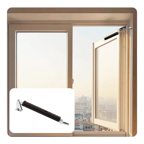 Adjustable Pneumatic Door Closer Kit, Heavy Duty Storm Door Closer with Hold Open Feature for Medium and Lightweight Screen Doors (Brown) - size: Brown