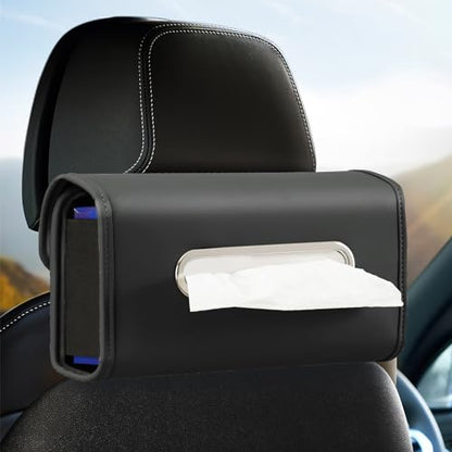 WHHMK Large Car Tissue Holder, Refill Easily Clamshell Opening, Black 1PC - color: Black