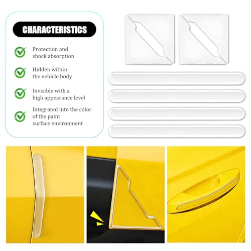 8PCS Transparent Car Door Edge Guard, Anti-Collision Vehicle Door Edge Corner Scratch Protector, Automotive Side Corner Trim Protection Cover Decal, Universal for Truck SUV Van