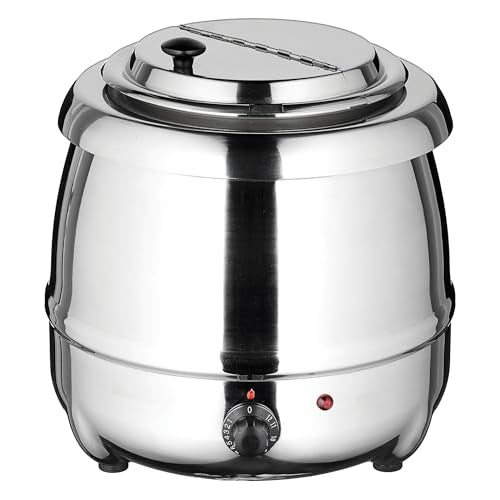 Winco 10 qt Electric Stainless Steel Soup Warmer