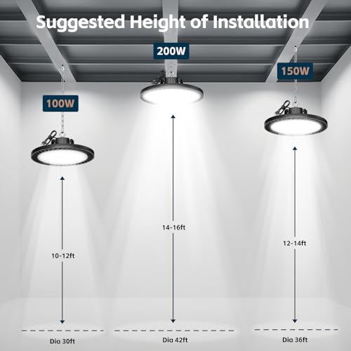 lvsdak UFO LED High Bay Lights 200W 30000LM 5000K 6 Pack - size: 200W 6P