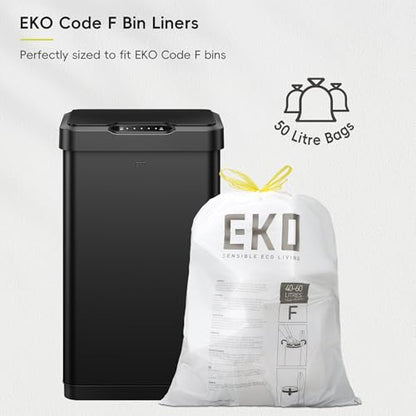 EKO Mirage-T 50 Liter / 13.2 Gallon Touchless Rectangular Motion Sensor Trash Can or Recycling Bin, Brushed Stainless Steel Finish (Matte Black) - size: Mirage-T 50 liter - Matte Black