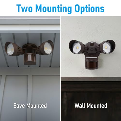 LEONLITE Motion Sensor Security Lights Dusk to Dawn IP65 3000K Bronze - color: Bronze (3000K)
