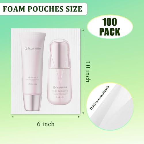 100 Pack Foam Pouches 6x10in, Cushion Foam Wrap for Moving - size: 6x10 inch