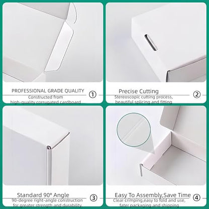 Small White Box 6 x 6 x 2 Inch 50 Pack Shipping Boxes - size: 6 x 6 x 2 Inch