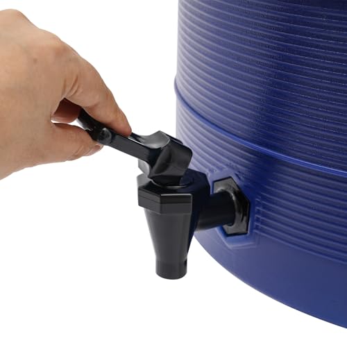 Stainless Steel Beverage Dispenser Insulated Container with Faucet Cooler with Drink Dispensers Cold and Hot Drink Dispenser for Milk Tea, Juice, Coffee 6.6 Gal Capacity (Blue) - color: Blue, size: 25L