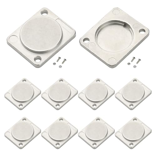PENGLIN 10PCS Panel-Mount Blank Plate, Zinc Alloy Rack Mount Plate - color: Silver, size: Two holes(10PCS)