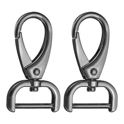 HARFINGTON 2Pcs Detachable Snap Hook Swivel Clasp 3/4" D Ring with Swivel Lobster Claw Clasps Hook for Purse Strap Keychain Bag DIY Craft, Gunmetal - color: Gunmetal, size: 3/4"