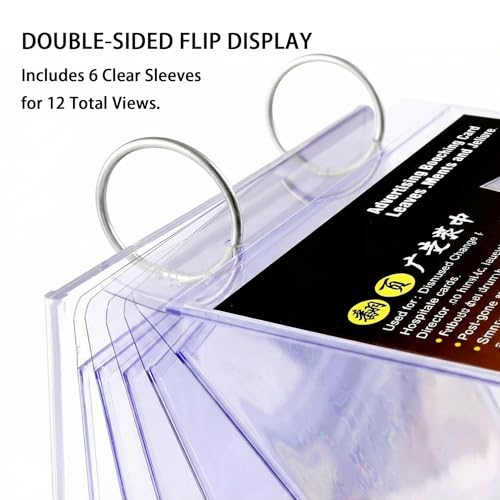 2Pcs Table Flip Menu Holder with 6 Pages Sleeve, 8.5" X 11" Tabletop Sign Signage Vertical Display Stand with Base, Suction Cups, Paper Cutter, Rotating Binders Rack, for Photo, Bar, Job Fair