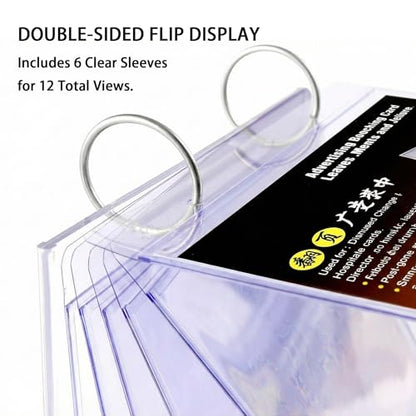 2Pcs Table Flip Menu Holder with 6 Pages Sleeve, 8.5" X 11" Tabletop Sign Signage Vertical Display Stand with Base, Suction Cups, Paper Cutter, Rotating Binders Rack, for Photo, Bar, Job Fair