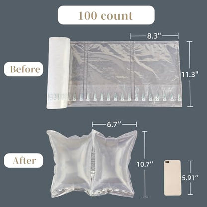 Large Air Pillows for Shipping Purse Stuffing to Keep Shape Inflatable Air Bags, 8.2" X 11.8" Air Pockets for Packaging Moving Supplies Box Filler Alternative to Packing Peanuts, 100Count - size: 8.2" x 11.8" (100 Count)