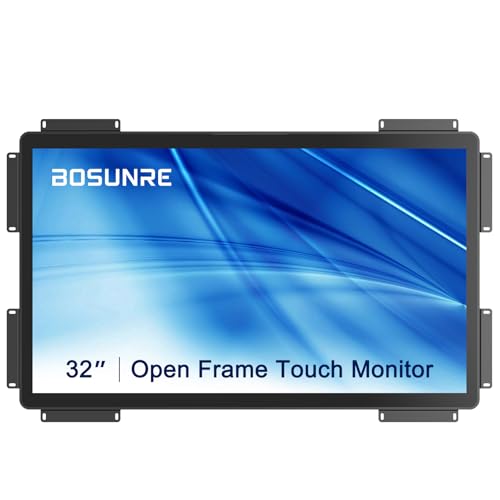 FHD Industrial Touch Display, 32 Inch Open Frame Capacitive Touch Monitor, Commercial Touch Screen Display with HD-MI VGA Ports, Large Open Frame Design Touch Screen - size: 32.0