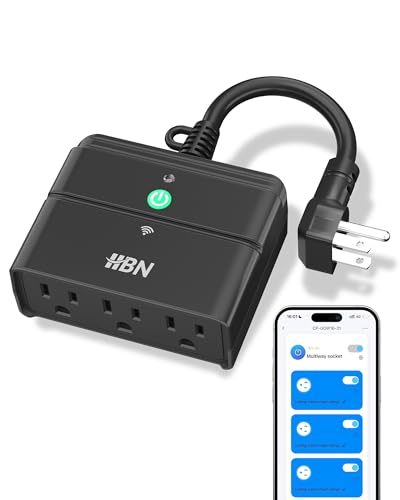 HBN Outdoor Smart Plug, WiFi Smart Outlet Plug with 3 Independently Outlets - style: 3 Outlets-1PC