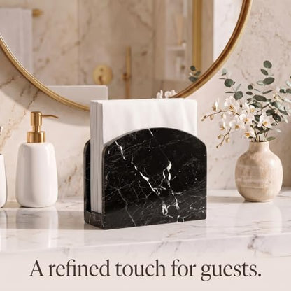 Radicaln Marble Napkin Holder for Table 6.5" Paper Napkin Dispenser Stand - color: Black