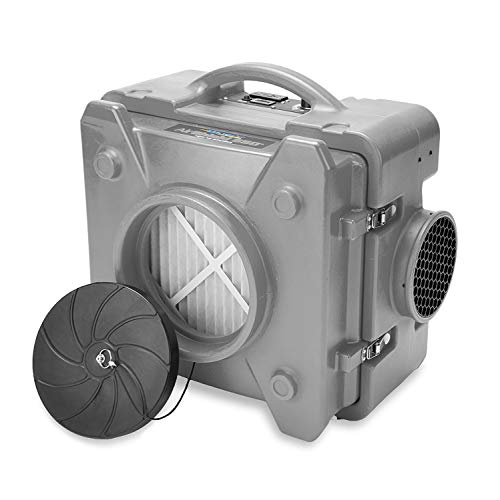BlueDri Air Shield 550 HEPA Air Scrubber, Water Damage Restoration Equipment Air Purifier, Covers 1400 Sq. Ft, Daisy Chain Capable, For Commercial Use, Gray, BD-AS-550 - color: Grey