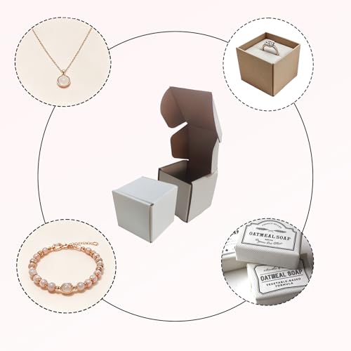 3x3x3 Inch White Shipping Boxes 25 Pack,Small Gift Boxes,Bulk of Mailers - size: 3''x3''x3''