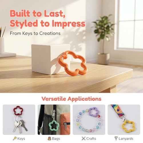 HINZIC Metal Spring O Rings, Round Colorful Keychain Snap Clip - color: Multicolor 11pcs