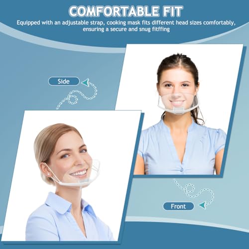 OSALADI 8pcs Chef Food Service Reusable Anti- for Restaurants Washable Face Masks Bulk Pack