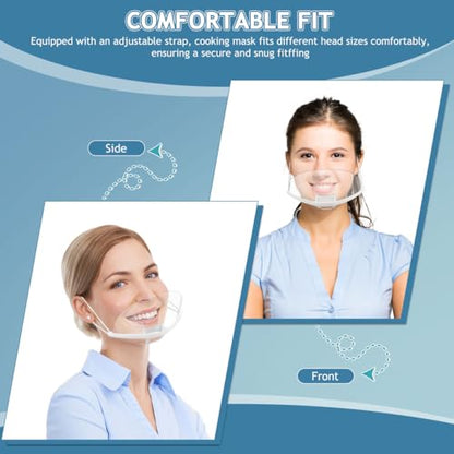 OSALADI 8pcs Chef Food Service Reusable Anti- for Restaurants Washable Face Masks Bulk Pack