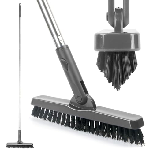 CELOX Grout Brush with Long Handle, Tile Grout Cleaner Brush for Tile Floors, for Shower Tile, for Cleaning Grout, Gray - color: Light Gray