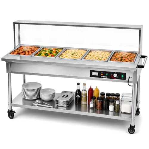 Steam Table, Commercial Electric Food Warmer for Buffet Catering,Incl.Work Table,Bain-Marie (Water Bath - 100QT (110-120V)) - size: Water Bath - 100QT (110-120V)